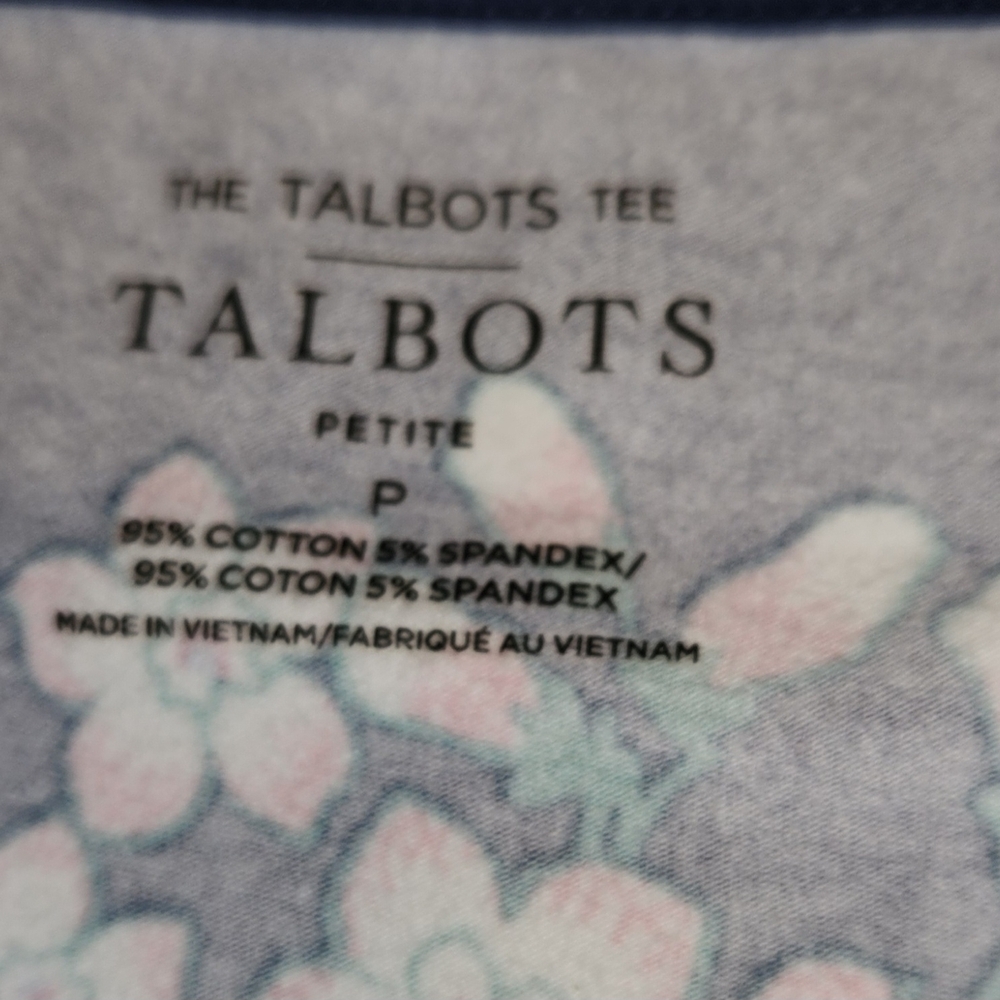 Talbots Navy Floral Stripe Blouse - Picture 6 of 7